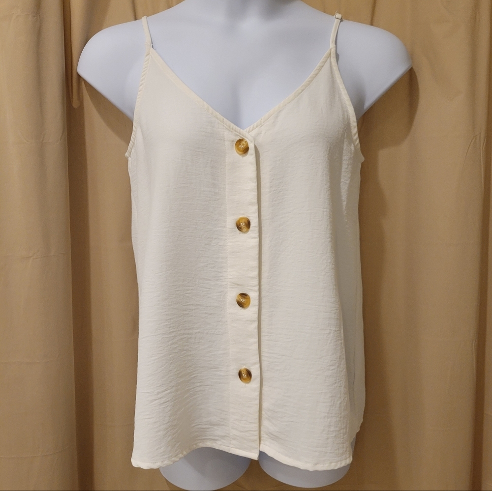 Entro cream colored spaghetti strap shirt, Size Medium.